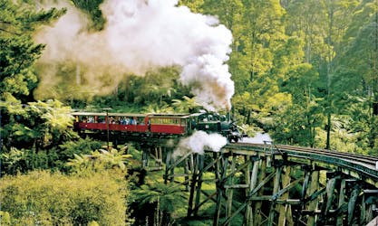 Puffende Billy Steam Train en Yarra Valley
